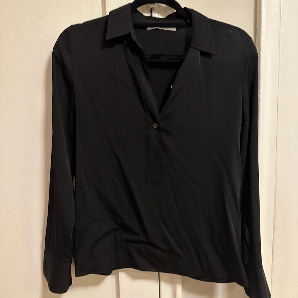 VINCE - Black Silk Blouse Size 4